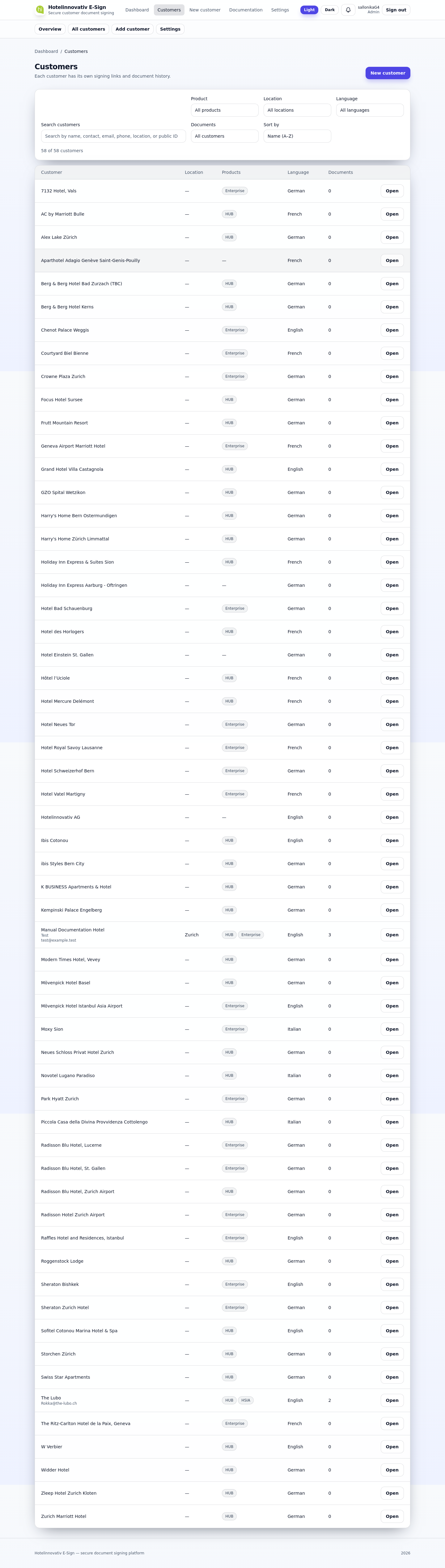 Customer search and filters